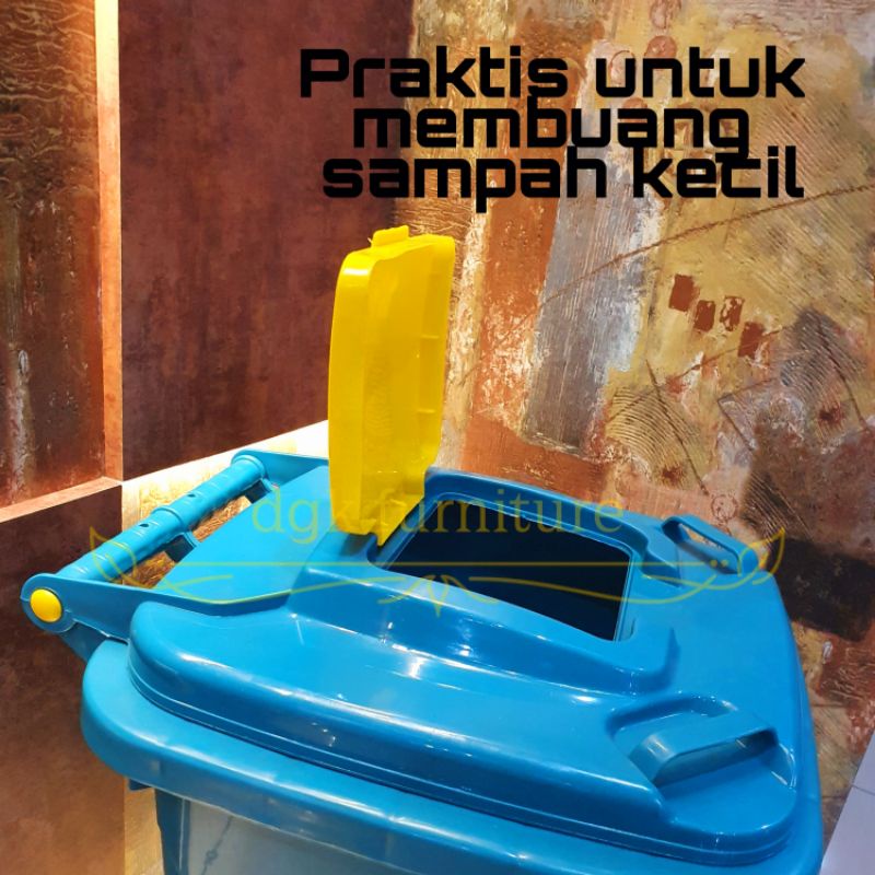 Tong Tempat Sampah Plastik Dustbin Besar Roda Beroda 50 Liter 50L 50 L MURAH