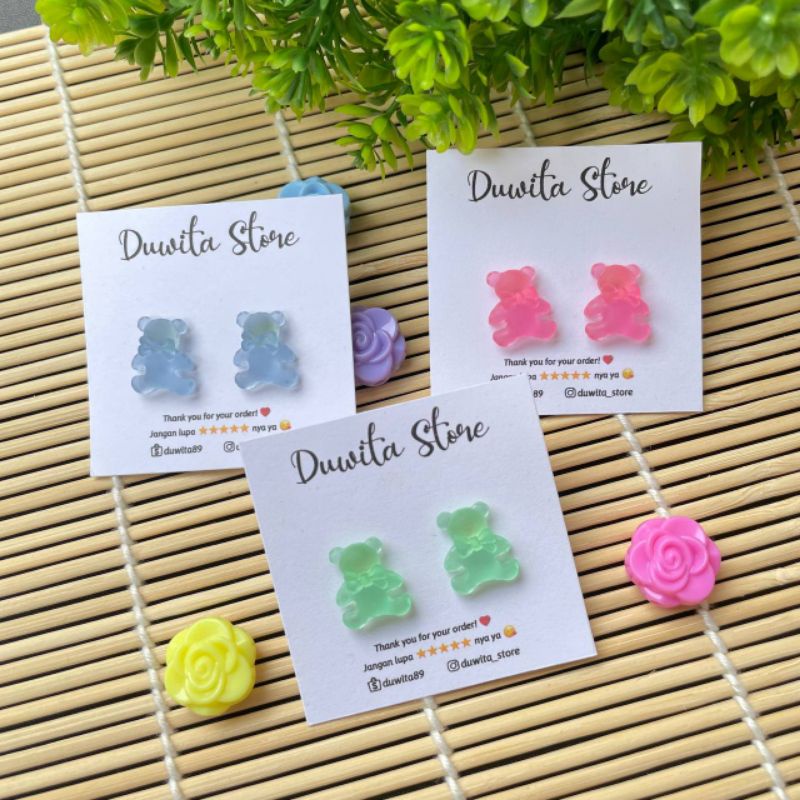 HANDMADE ANTING TUSUK PLASTIK ANAK/DEWASA MOTIF BERUANG PART 2