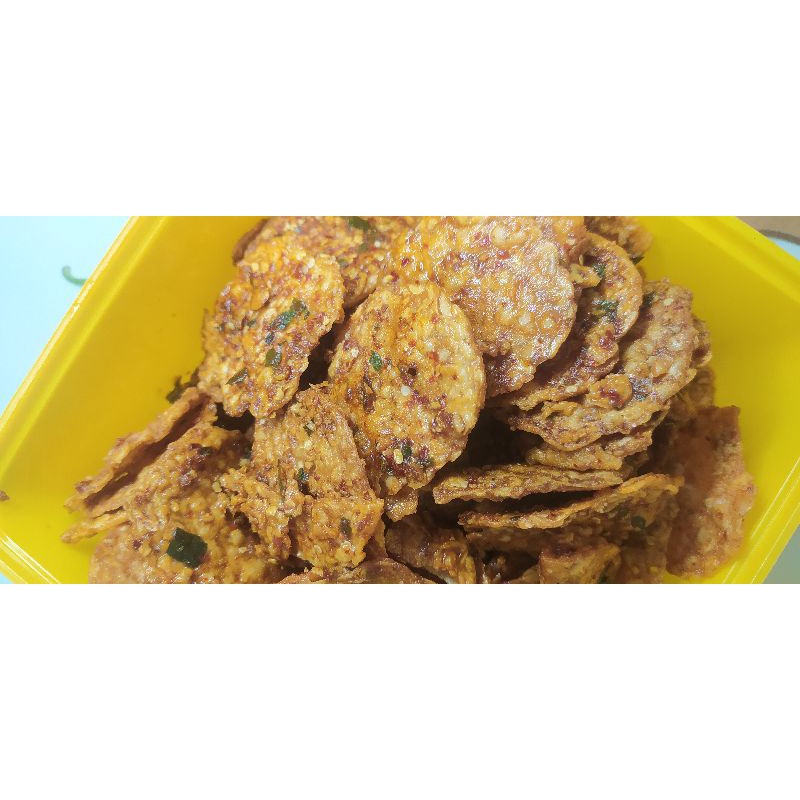 

keripik tempe pedas daun jeruk