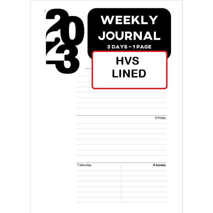 

Agenda Weekly Journal 2023 3D1P Loose Leaf A5 B5 A4 Planner Notebook Notepad