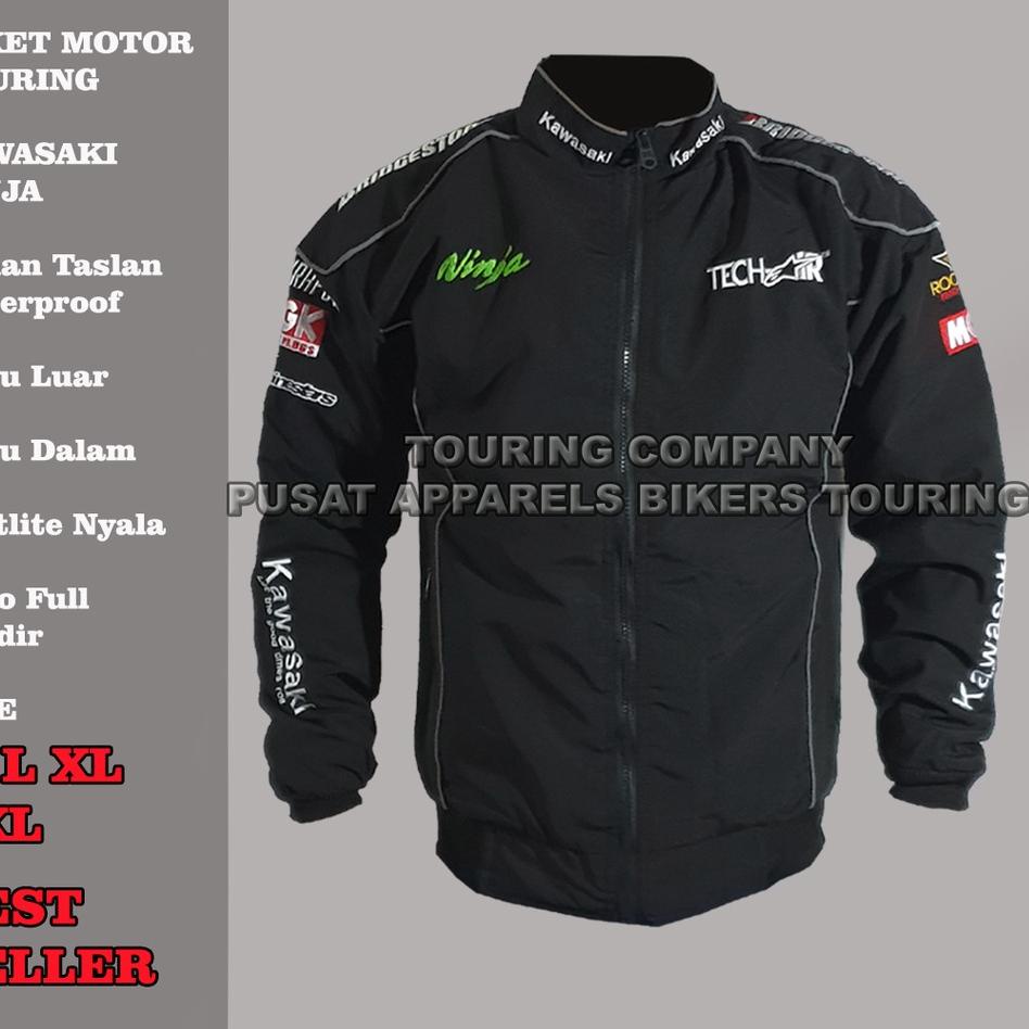 Diskon Hari Ini Jaket Motor Kawasaki ninja Brigestone Full Bordit / jaket touring kawasaki ninja