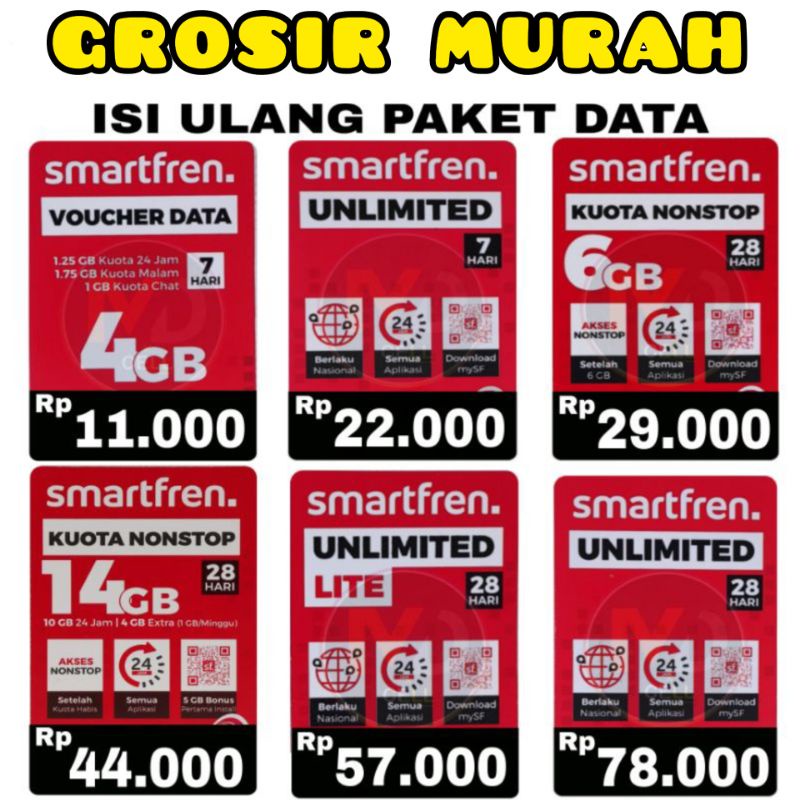 TERMURAH VOCHER SMARTFREN NONSTOP KUOTA UNLIMITED INJECT MURAH
