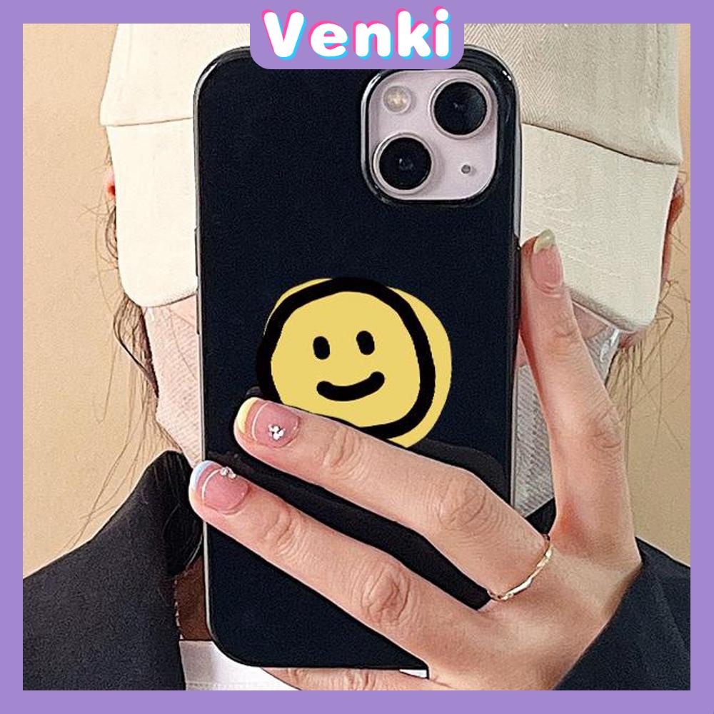 Case iPhone 14 Pro Max Soft TPU Candy Case Smiley Glossy Black Case Camera Protection Shockproof For iPhone 13 12 11 Plus Pro Max 7 Plus X XR