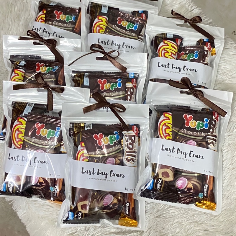 [Min. 5pcs] Mini Gift Snack - Brown (10,5 x 15 cm) | Freebie Snack | Custom Notes | Custom Gambar