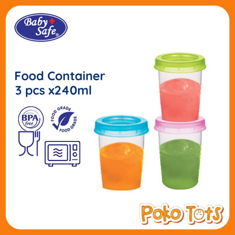 Baby Safe Food Containers isi 3 pcs Tempat Wadah Makanan Bayi Baby Food Storage Container