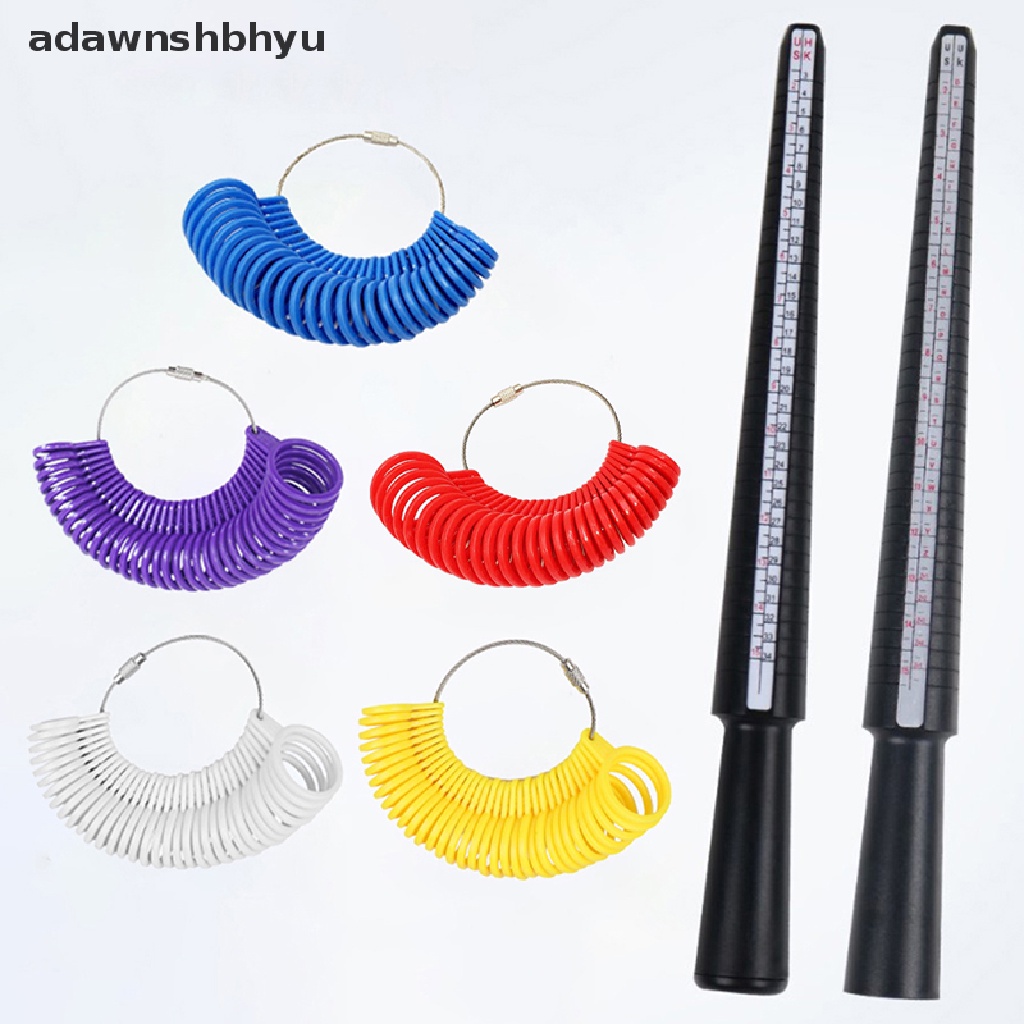 Adawnshbhyu Cincin Plastik Ukuran Finder Mandrel Stick Finger Gauge Kit DIY Membuat Perhiasan Cincin ID