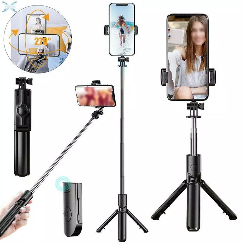Tongsis wireless / stick Tomsis wireless tripod lipat / tongsis tripod bluetooth 3in1 remote selfie