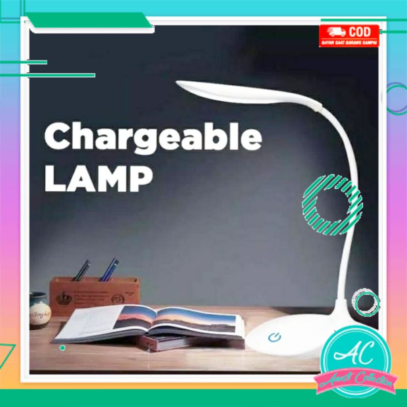 Vanstar Lampu LED meja belajar rechargeable sentuh elastis portable