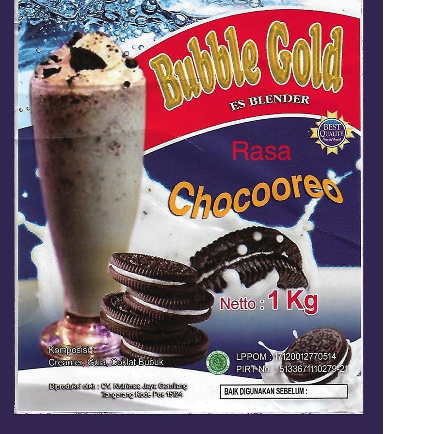 

SALE!!KEMASAN 1KG BUBBLE GOLD CHOCO OREO | SERBUK MINUMAN RASA COKLAT OREO 1KILO|KD4