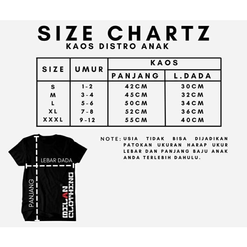 Kaos Anak / Atasan Anak / Kaos Distro Anak Bandung 1-12TH