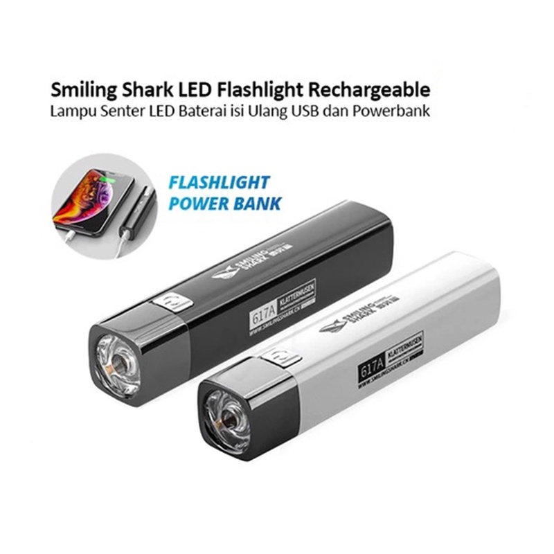 Senter Mini LED Power Bank 1200mAh Flashlight Powerbank