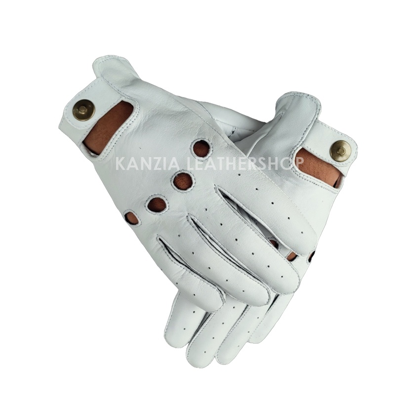Kanzia Leathershop Sarung Tangan Motor Kulit White Horse