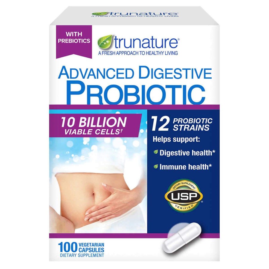 Trunature Advanced Digestive Probiotic 10 Bil Cells 12 Prob Strains