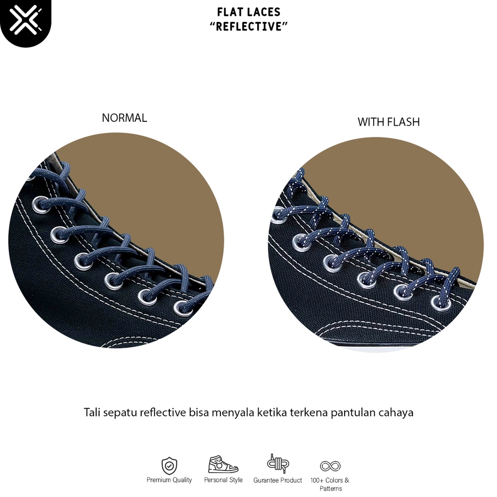 TALI SEPATU OUTDOOR POLYESTER / TALI SEPATU REFLECTIVE NAVY | PREMIUM SHOELACES