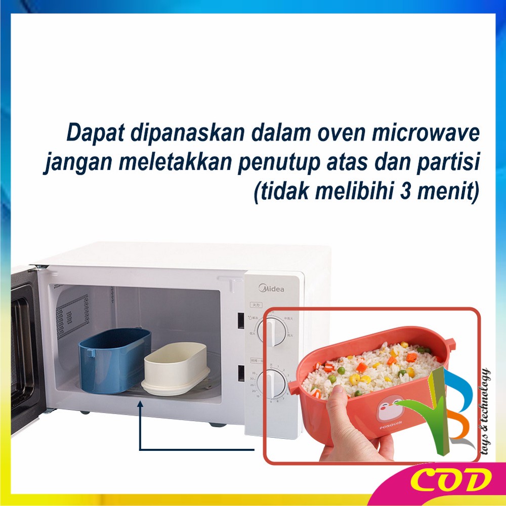 RB-C699 Tempat Makan 950ML Box Bento Set 2 Susun Free Sendok Anti Tumpah Dengan Pegangan / Kotak Bekal Tingkat Lunch Box Set Double Layer Portable