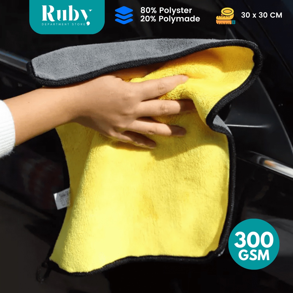 TRS - Kain Microfiber Lap Multifungsi 2 Sisi Halus 30x30 Cm 300 Gsm