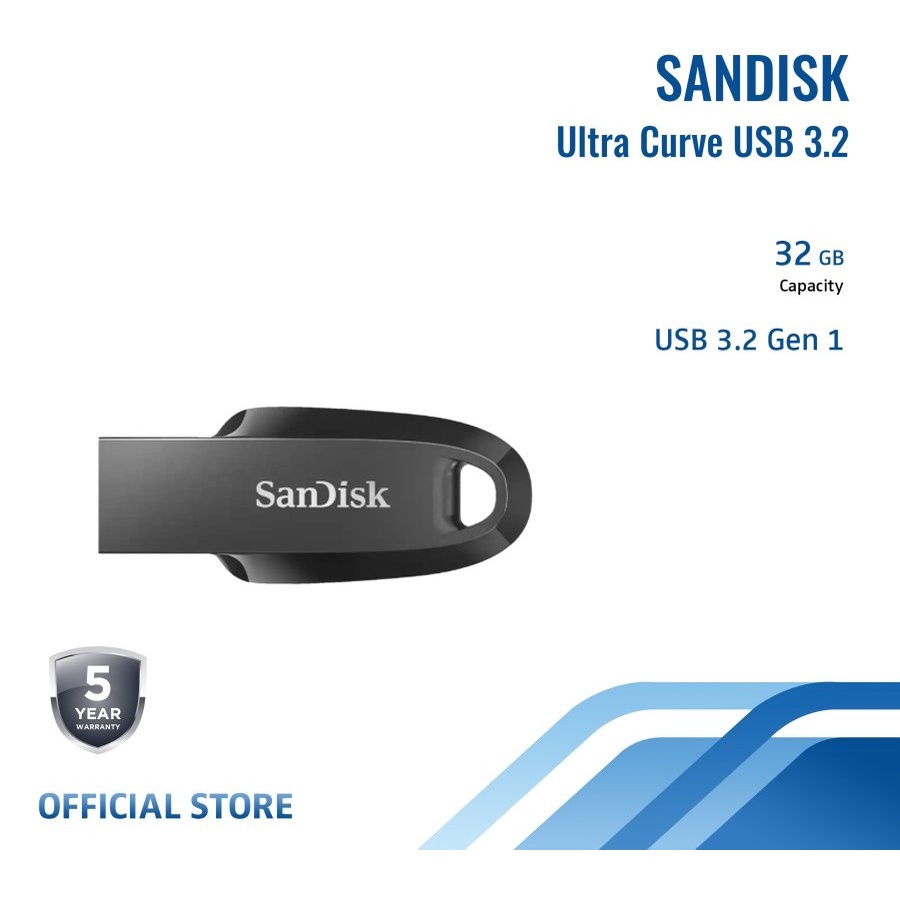 Sandisk Ultra Curve USB 3.2 Flash Disk CZ550 32GB - Garansi Resmi