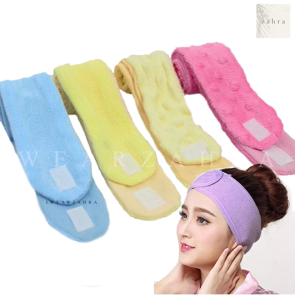 BANDANA FACIAL HANDUK - Bando Masker Wajah Make Up Pelindung Rambut Spa Lulur Mandi Murah