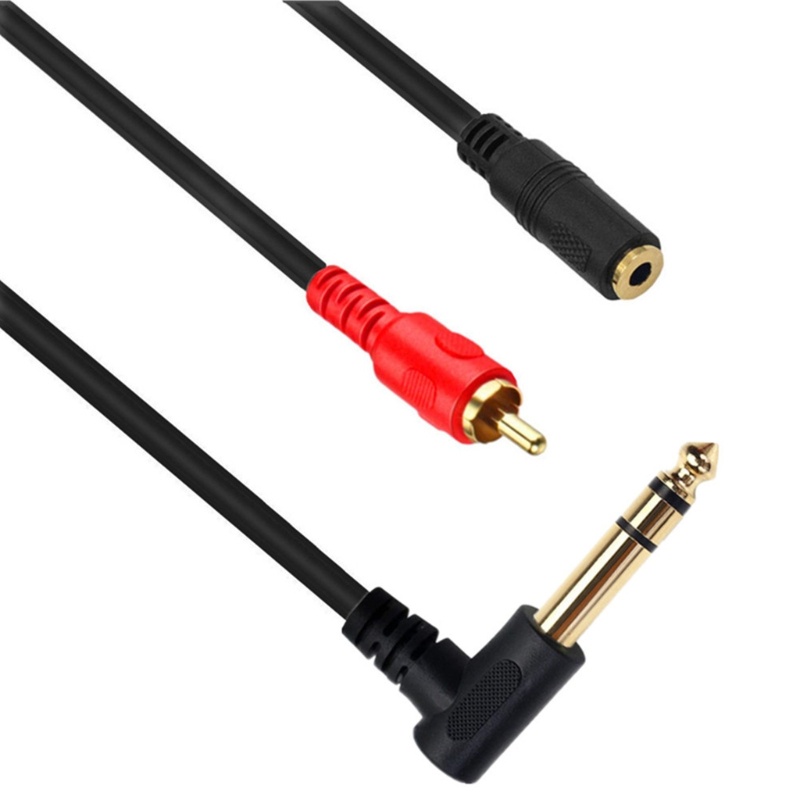 Zzz Kabel Spliter 3.5mm 1/8-inch Stereo TRS Female Ke 6.35mm 1per4 &quot;Pria Y 6.35mm Ke RCA Male Cable