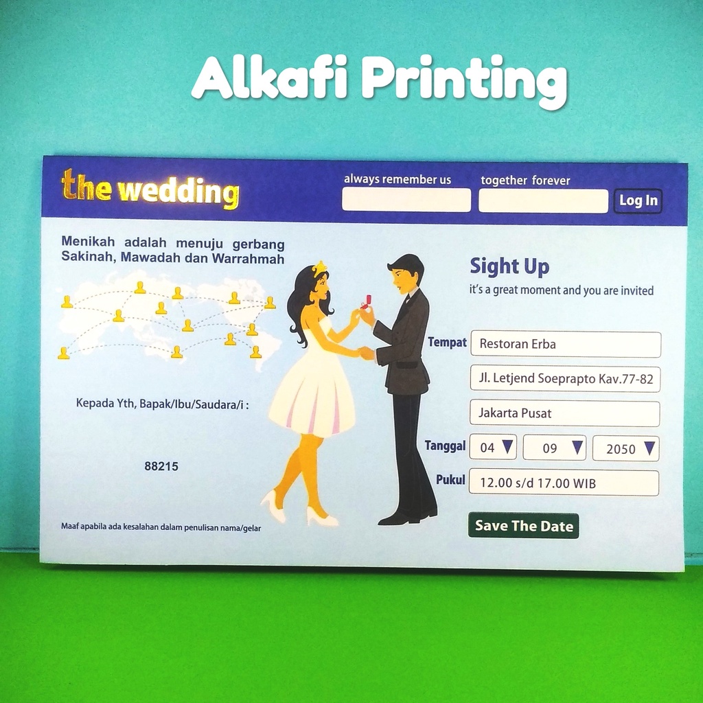 Undangan Erba 88215 Plus Cetak Teks Undangan