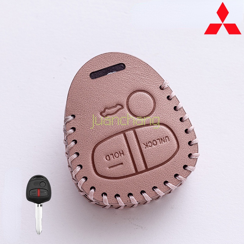 Sarung Kunci Mobil Mitsubishi Key Cover Key Holder Kulit Remote Fob Case Untuk Mitsubishi Lancer EX Evolution Outlander Pajero Sport/Trinton ASX Galant Pajero Grandis Mirage Remote Aksesoris Kunci Mobil