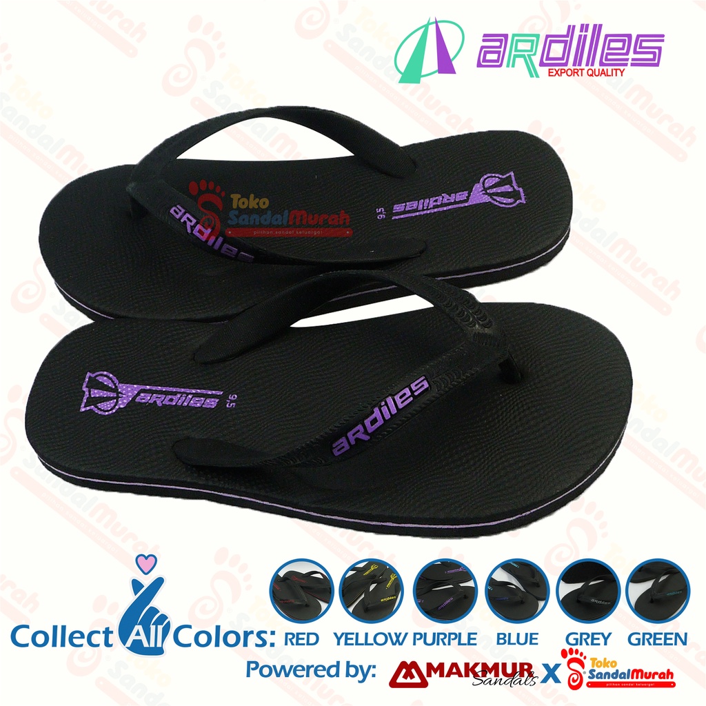 Toko Sendal Murah - Sandal Jepit Ardiles Black Pearl / Sandal Jepit Perempuan / Sandal Jepit Ardiles Hitam Aksen Warna Warni [Toko Sendal Murah LDS 05 Ardiles Black Pearl]