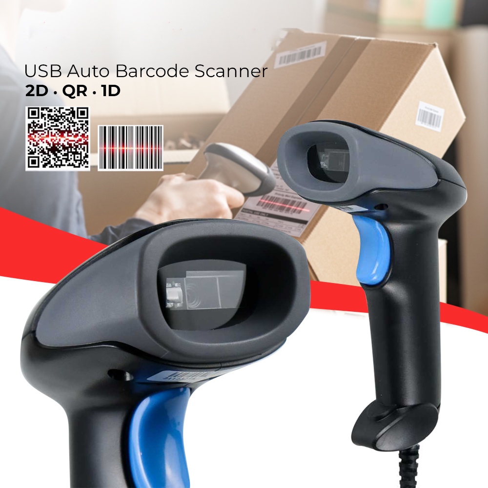 Taffware USB Auto Barcode Scanner 2D QR 1D - M930 - Black