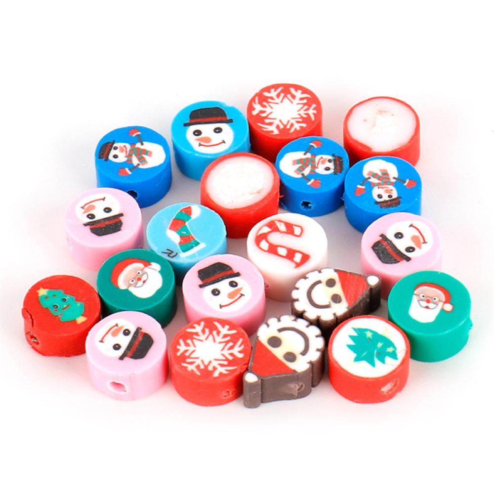 Timekey 20 Pcs Hewan Buah Bunga Polymer Clay Beads Anak Perhiasan DIY Membuat Gelang Kalung Berjarak Aksesoris A3G1