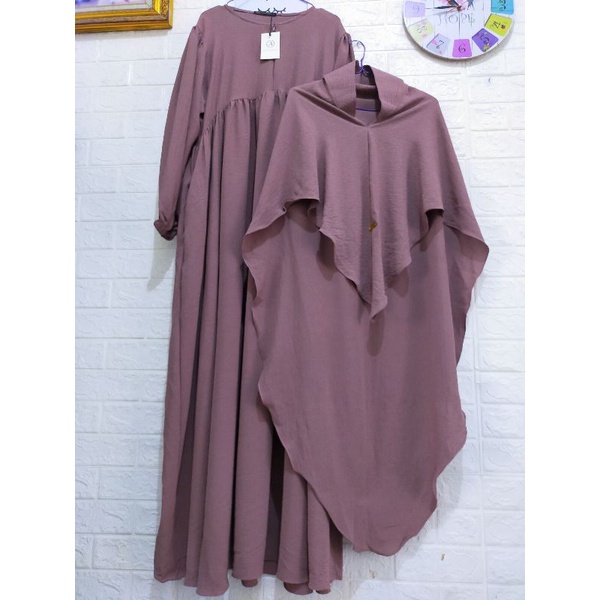 NEW SET GAMIS SYAR'I AISYALINA_ID ORIGINAL / GAMIS WANITA SYAR'I SET KHIMAR BUKAN SISESA