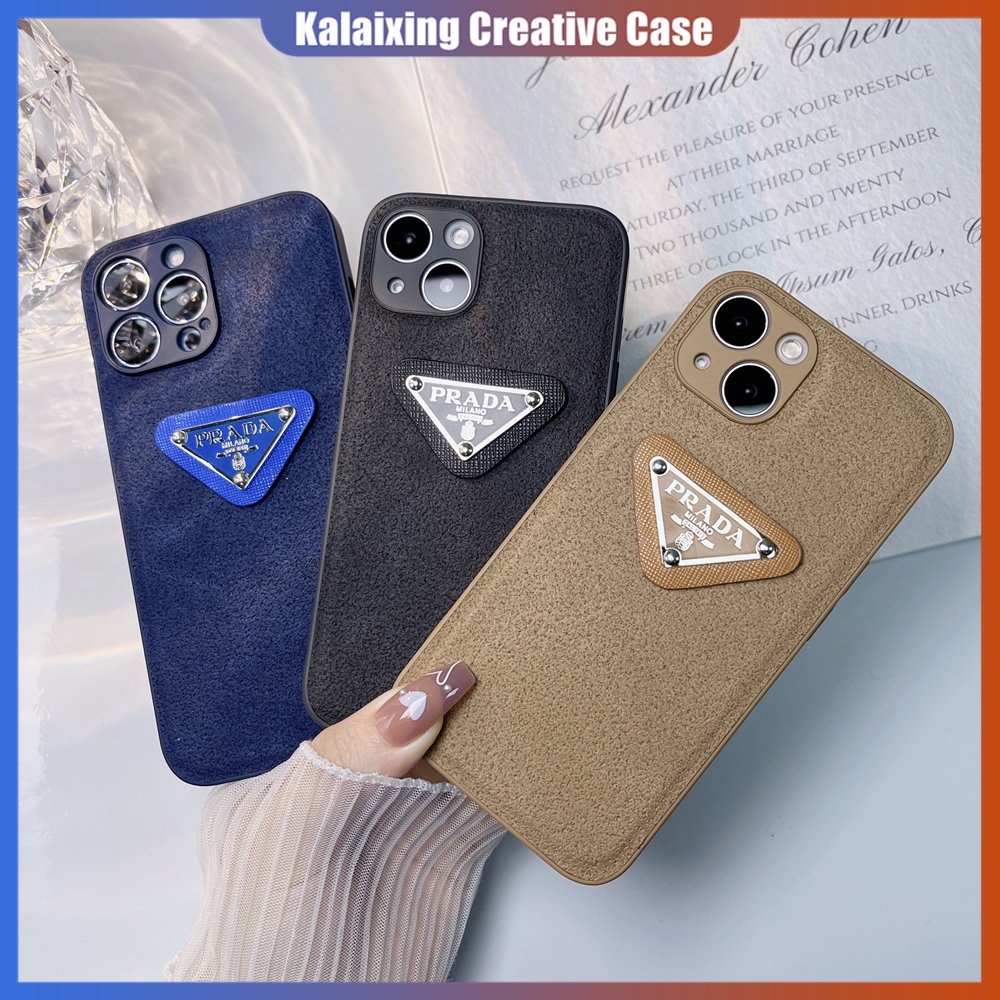 Casing Silikon Ponsel Tekstur Permukaan Lunar Untuk iPhone 14 Pro Max 14Plus 13Pro 12Pro 11 Pro Max Xs Max Xr X Xs Hard Prada Casing Back Cover