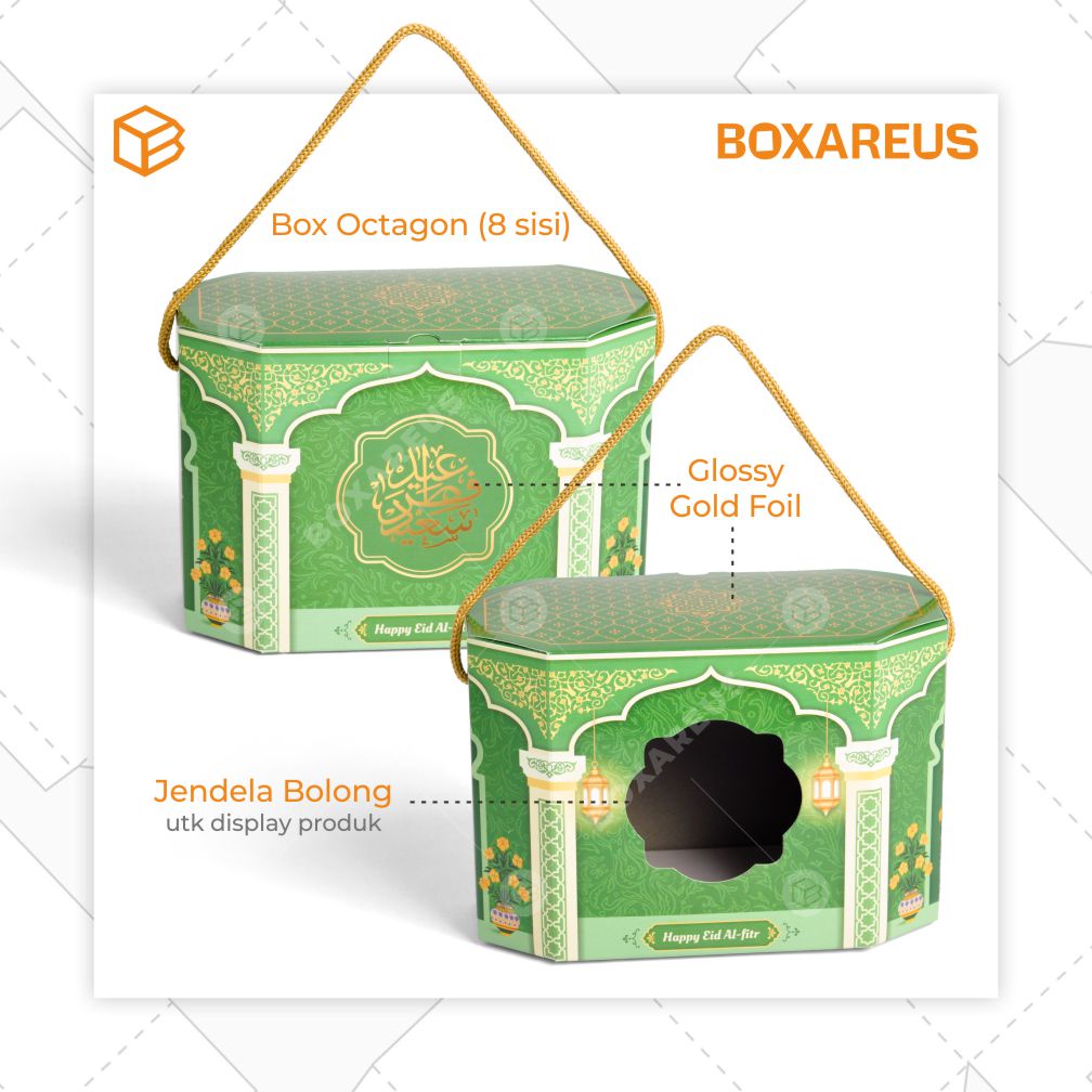 Box Toples Kue Kering Packaging Idul Fitri Lebaran Hampers Kemasan Cookies | TBIF 06