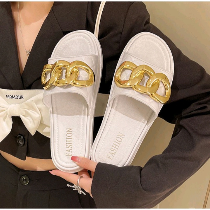 SANDAL WANITA TEPLEK RING BESAR/TEPLEK WANITA SIMPLE MEWAH/TEPLEK WANITA KEKINIAN LUCU TERMURAH