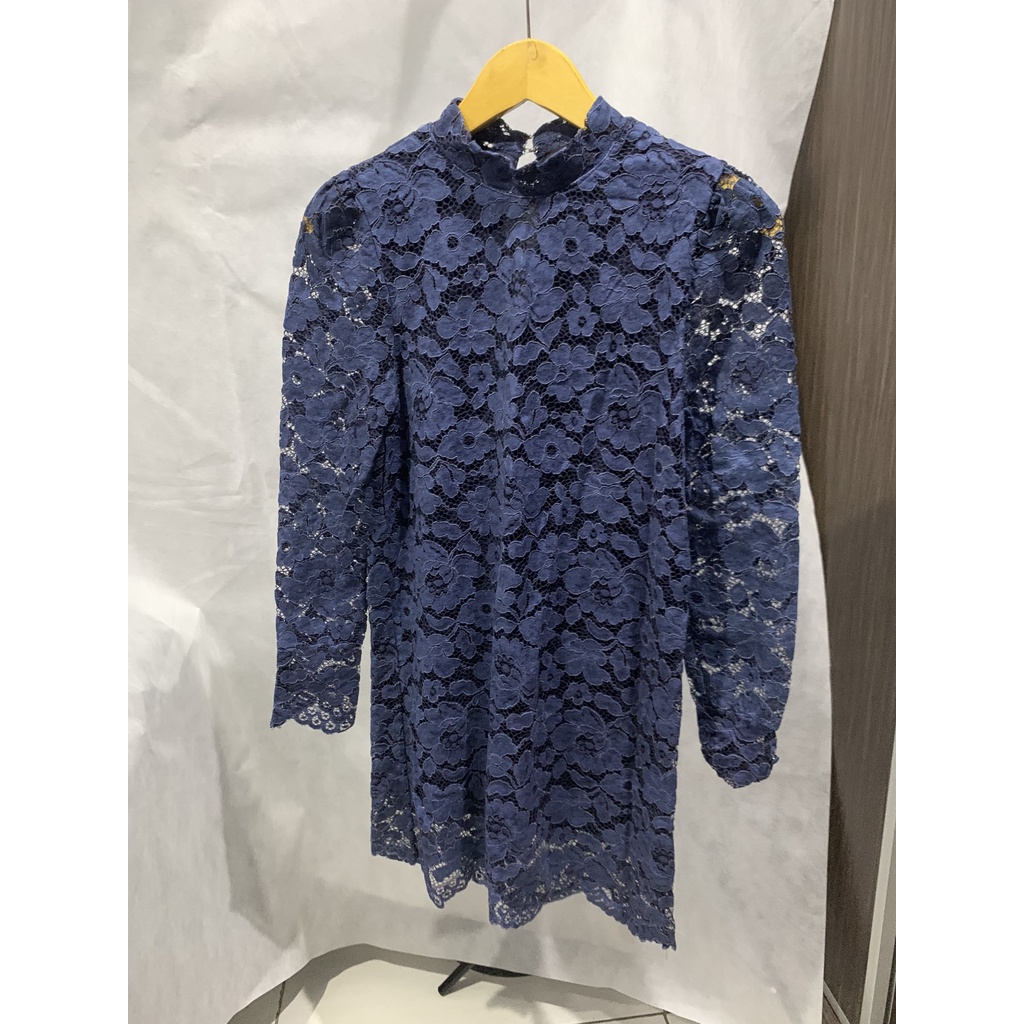 Dress Wanita Zara Preloved Second Bekas Dark Blue