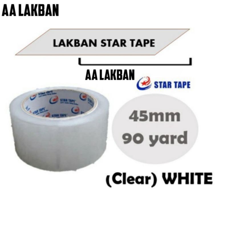 

LAKBAN ( 6 PCS ) CLEAR BENING (PUTIH), BENING & COKLAT LENGKET STAR TAPE