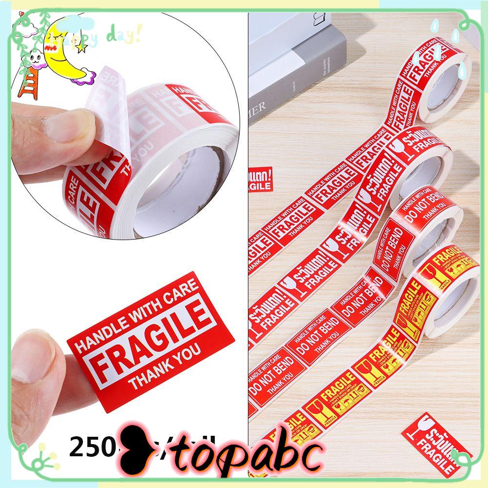 Top 250Pcs/roll Stiker Peringatan Fragile Perawatan Kantor Yang Bermanfaat Perekat Pengiriman Pengiriman Label Express