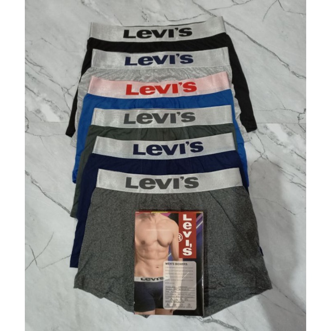 1 kotak isi 3 pcs celana dalam boxer pria / boxer lefis silver