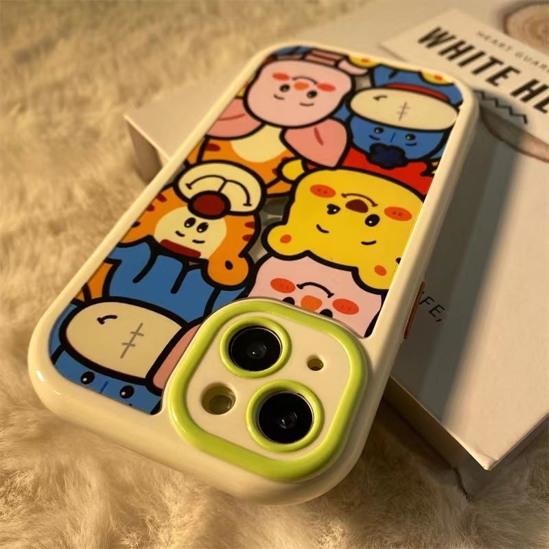 IPHONE Casing Ponsel Desain Print Piggy Pooh Dan Bear Lucu Kompatibel Dengan Iphone12 13 14 11 Pro Max X Xs Max Xr Vwdrf