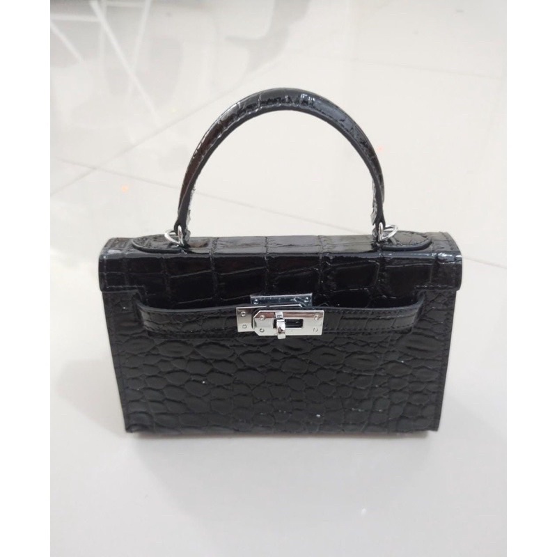 CHARLOTTE BAG TAS BLACK CROCO WANITA BRAND IWEARMYRA NEW NO SEGEL