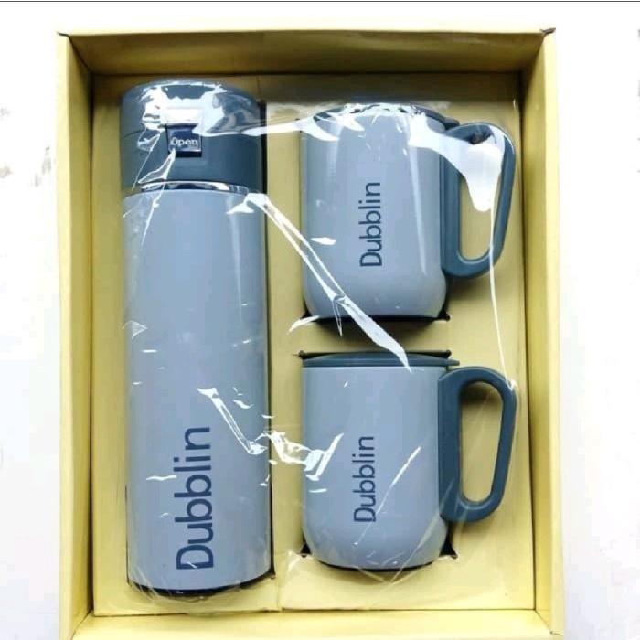 TUMBLER DUBBLIN REGENT GIFT SET DUBLIN TERMOS BOTOL WITH MUG GELAS