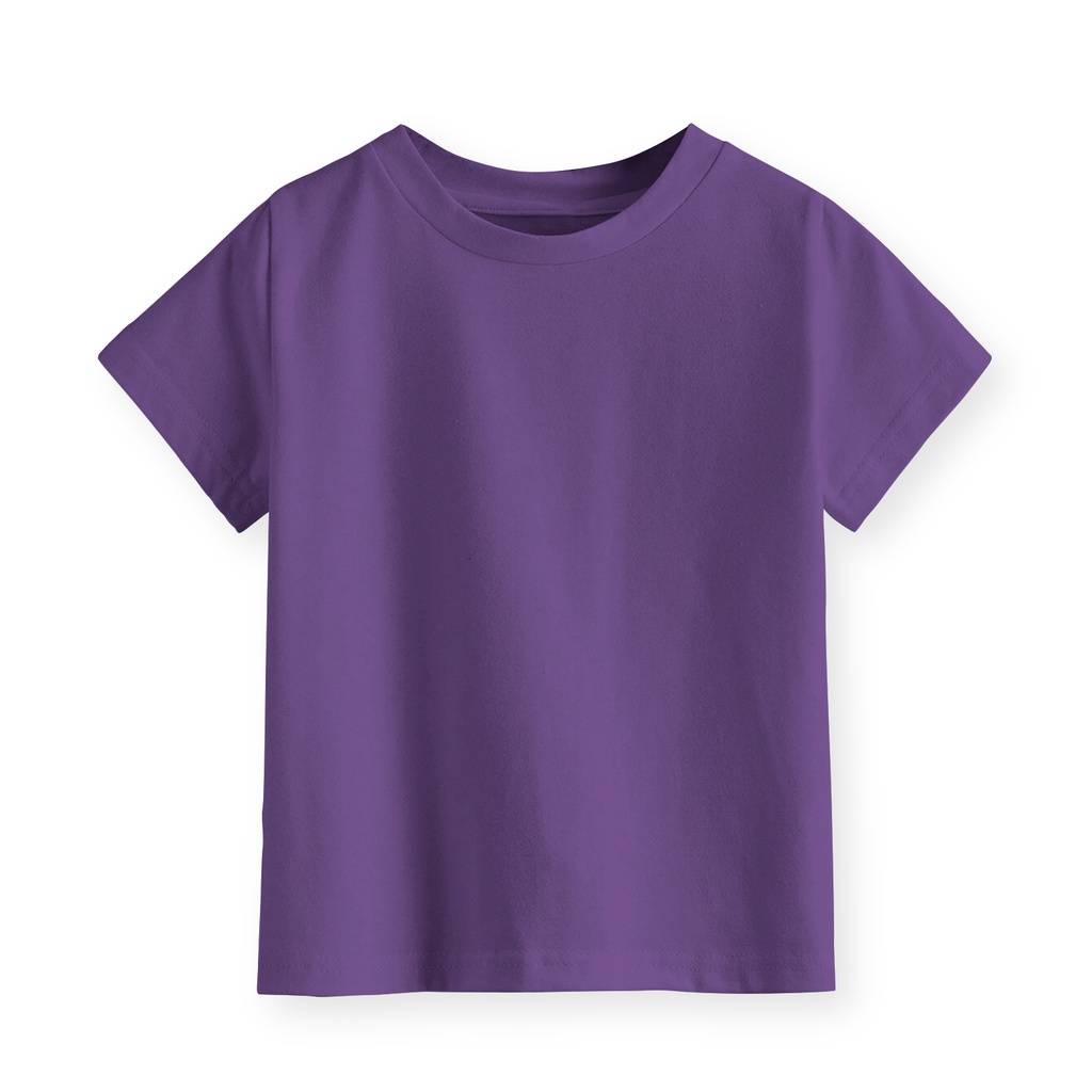 Kaos Polos Anak Laki-laki dan Perempuan Unisex 1-12 tahun Warna Ungu Tua