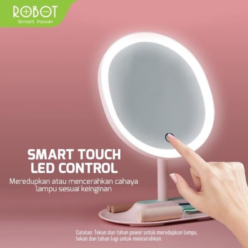 Original Robot Ring Light Smart Touch Mirror LED Live beauty make'up Double Mirror multi purpose desk lamp