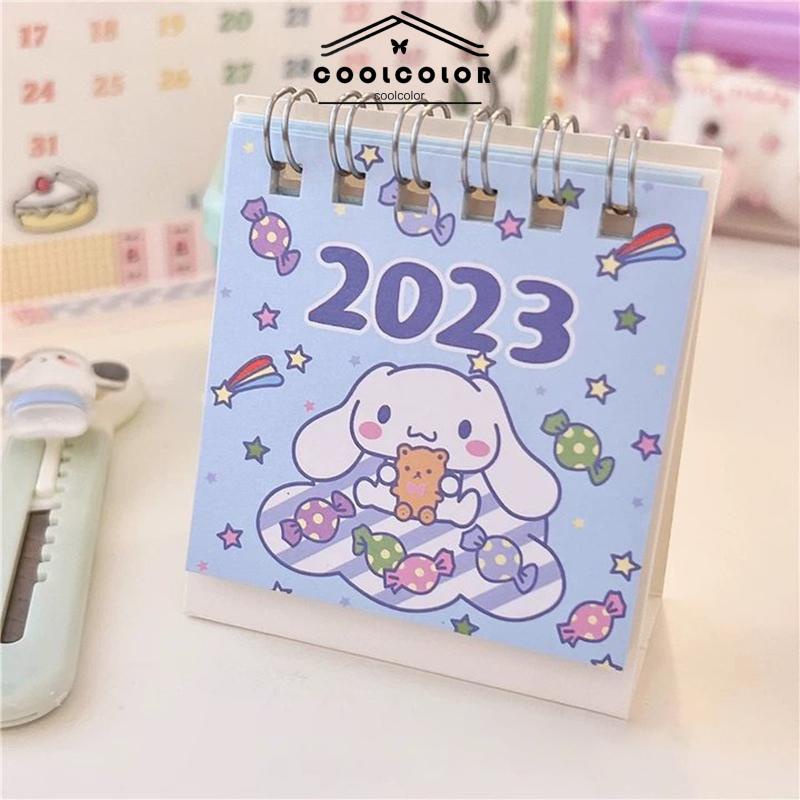 COD❤️Kalender Meja Mini 2023  Lucu Vertikal  Anjing Kuromi Cinnamoroll  Kalender Kecil- cl