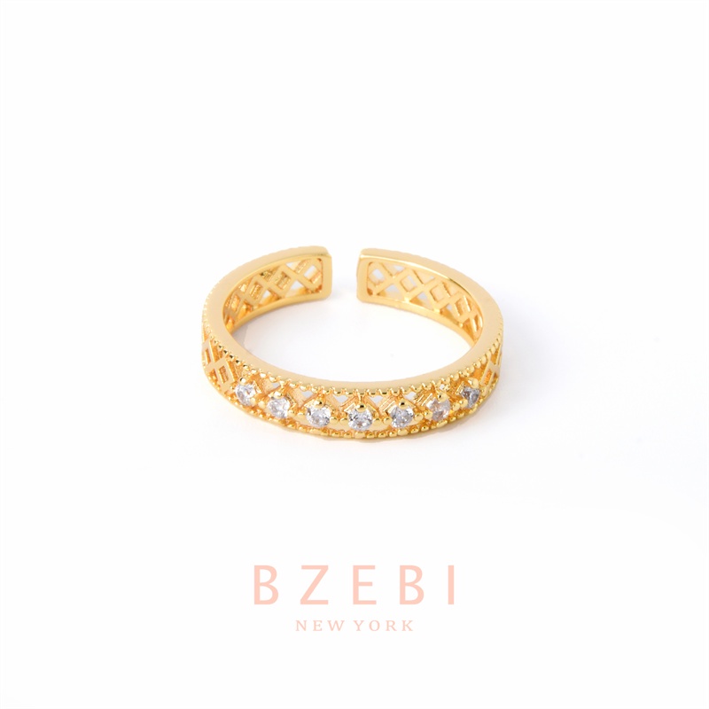 Bzebi Cincin Emas Berlian 18k, Cincin Terbuka Ajustable, Anti Karat, Gaya Korea, Aksesoris Fashion Wanita, Aksesoris Sehari-Hari, Perhiasan Premium, Hadiah Ulang Tahun Dengan Box 892r