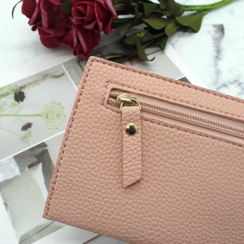 DK29 Dompet Kulit Wanita Panjang Polos 20x11cm