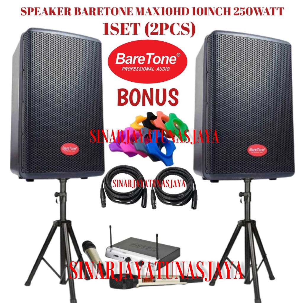 speaker aktif baretone MAX10HD original plus mic wireless Ashley