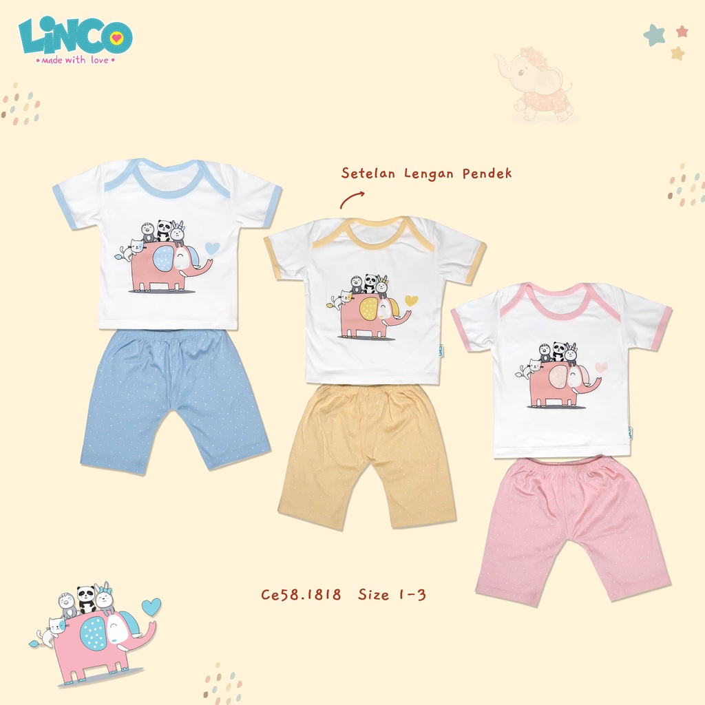 LINCO Setelan Lengan Pendek Cewek 1 - 3 tahun CE58 SALE18