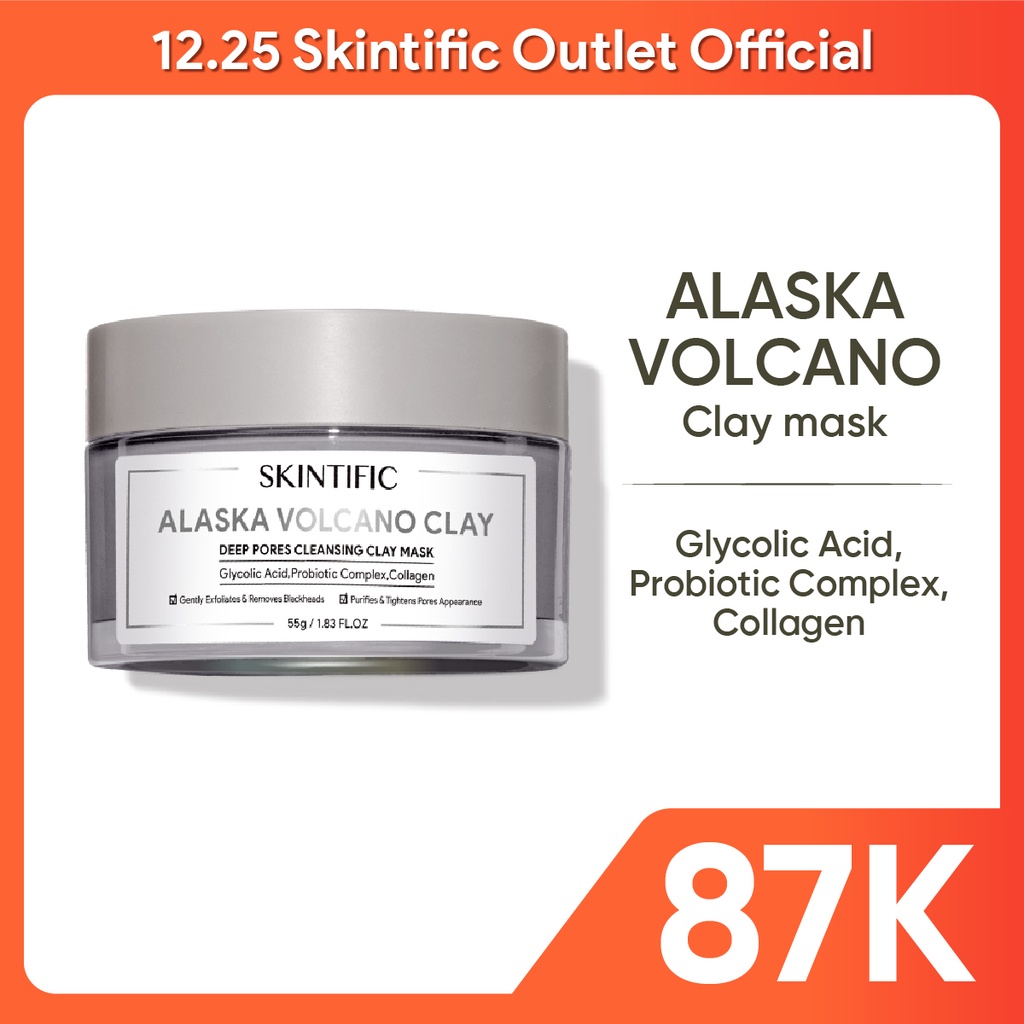 Jual SKINTIFIC Alaska Volcano Clay Mask Deep Pores Cleansing Mud Mask