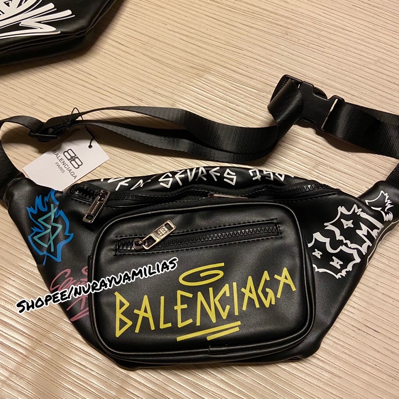 Tas Waistbag Balenciaga grafity Mirror Authentic import tas selempang pria wanita branded