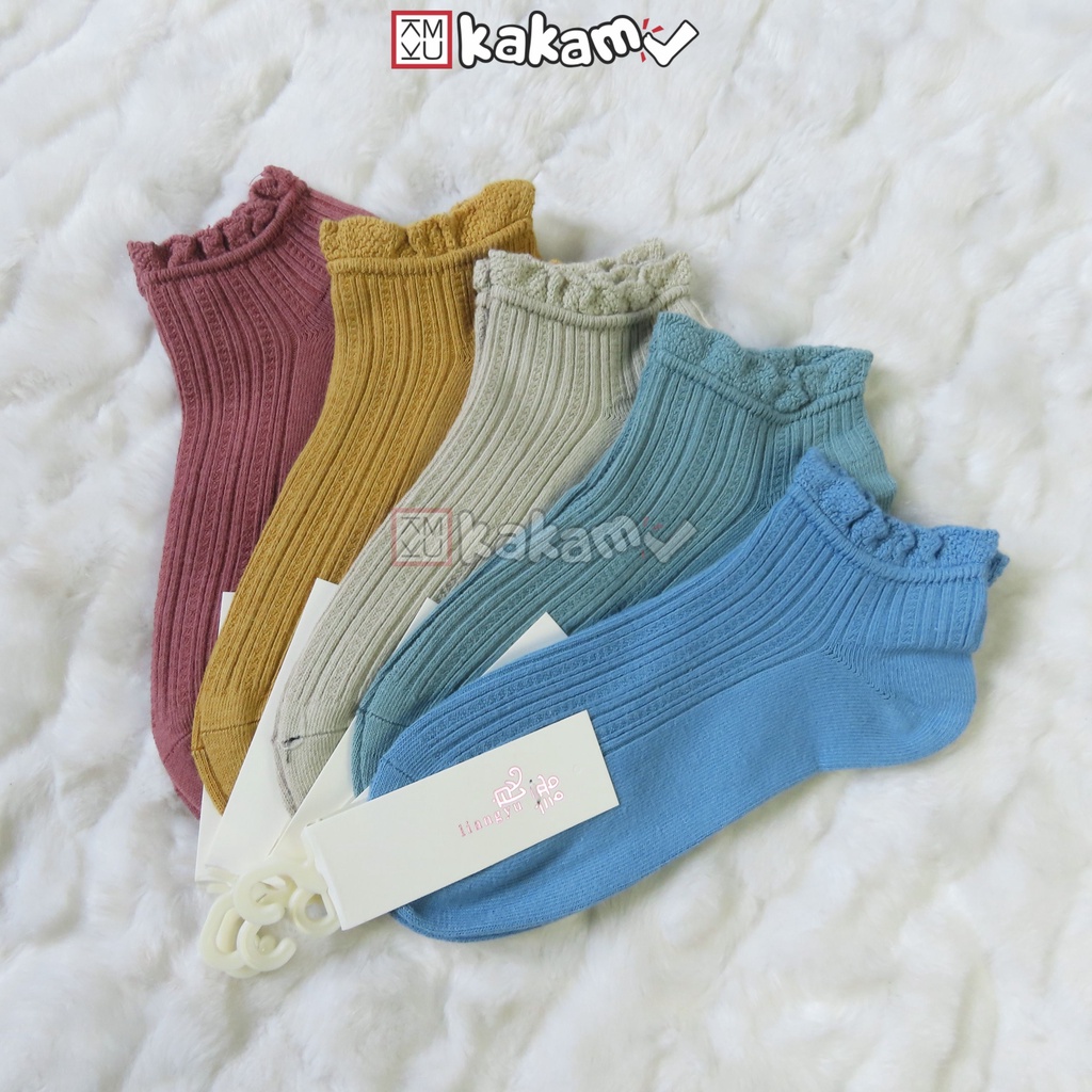 Kakamu Kaos Kaki Mata Kaki / Ankle Shabby Chic Aksen Renda Warna Warni