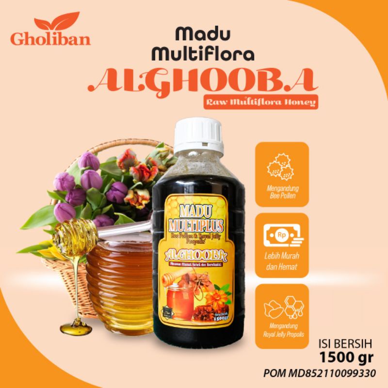 

Madu Multiflora Multiplus Alghooba Gholiban 1500gr Premium 1,5 kg